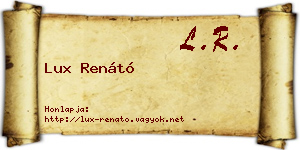 Lux Renátó névjegykártya